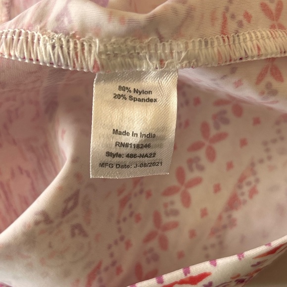 Cabana Life Pink and Red Patterned Short Sleeve Beach Pool Coverup Dress UPF50+ - Picture 13 of 14